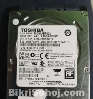 Toshiba MQ01ABF032 320GB HDD for Laptop